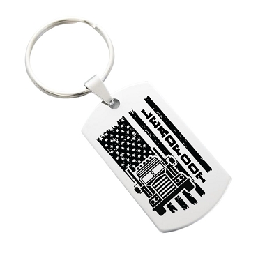 Personalized USA Truck Driver Name Handle Custom Key Chain